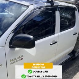 For Toyota Hilux N70 Weather Shiled Vigo 2005-2014 Window Deflectors Sun Rain Guard Double Cab Black Smoke 4PCS