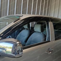 For Toyota Hilux N70 Weather Shiled Vigo 2005-2014 Window Deflectors Sun Rain Guard Double Cab Black Smoke 4PCS