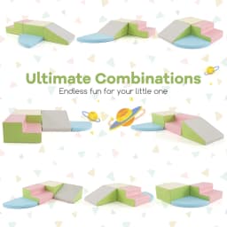 DORTALA Baby Climb & Crawl Foam Block Play Set 4-Piece Kids Soft Toy Set-Pink