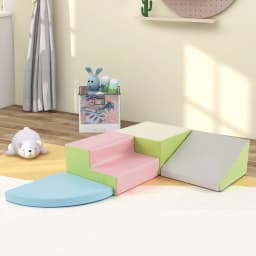 DORTALA Baby Climb & Crawl Foam Block Play Set 4-Piece Kids Soft Toy Set-Pink