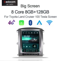 12.1" Carplay Auto Android 13 8G+256G Car Player GPS WIFI Bluetooth Radio For Toyota Land Cruiser LC100 Lexus LX470 2002 - 2007