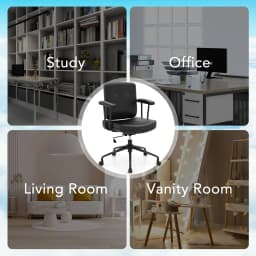 GOFLAME Home Office Chair Small Desk Chair Adjustable Computer Chair-Coffee
