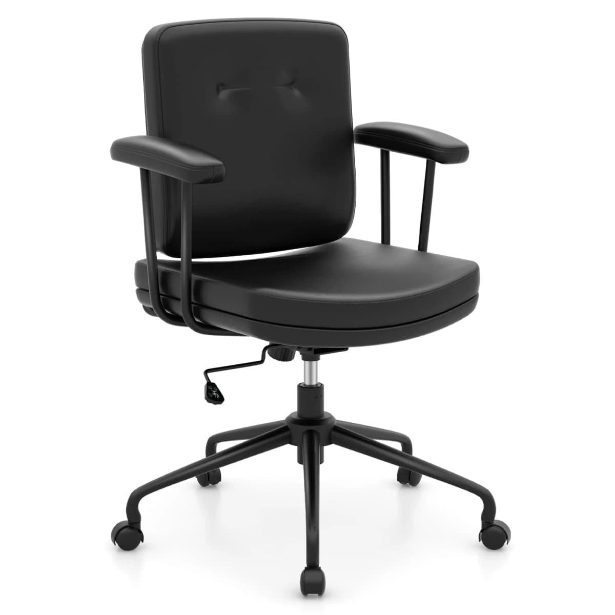 GOFLAME Home Office Chair Small Desk Chair Adjustable Computer Chair-Coffee