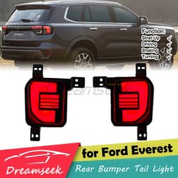 Pair LED Rear Bumper Tail Light Kits For Ford Everest 2022+ With Sequential Dynamic Turn Signal Brake Lamp Reflector Smoke Lens