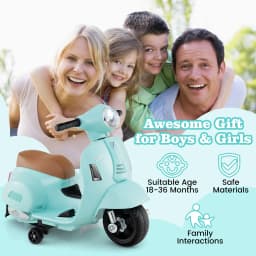 DORTALA Licensed Vespa Kids Ride on Motorcycle 6VBattery Powered Motorbike-Green