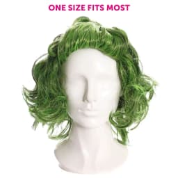 Ladies Chocolate Factory Worker Costume - Brown Top, White Skirt, Green Wig, Gloves & Face Paint - World Book Day Fancy Dress
