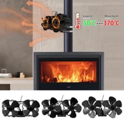 Fireplace Fan Heat Powered Silent Heat Activated Fan Wood Stove Blower Low Noise Wood Burner Fan Thermal Fan For Wood Burning