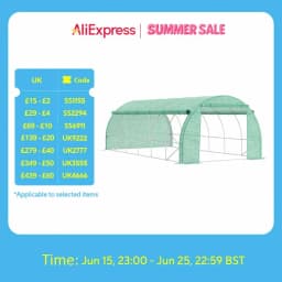 6 X 3 X 2 m Polytunnel Greenhouse Pollytunnel Tent W/ Steel Frame Green