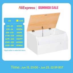 HOMCOM Wooden Kids Toy Box Children Storage Chest Organiser Book Slot Safety Hinge Playroom Furniture White