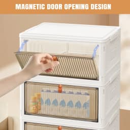 3/4/5 Tier Stackable Plastic Storage Boxes with Lid and Wheels, Sturdy PP Material, 39x28x59/78.5/98cm, Easy to Assemble