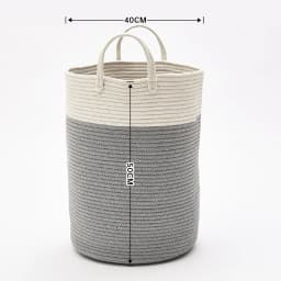 Woven Basket Baby Kids Toys Storage Clothes Hamper Laundry Basket with Decor Balls Grey/Pink
