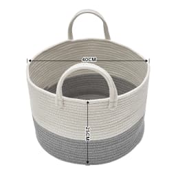 Woven Basket Baby Kids Toys Storage Clothes Hamper Laundry Basket with Decor Balls Grey/Pink