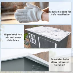 8.5 X 6ft Galvanized Steel Garden Shed Metal Shed with Foundation Kit, Grey