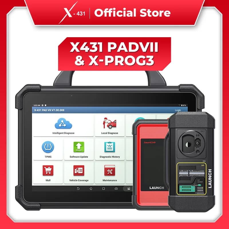 LAUNCH X431 PAD7 & X-PROG3 Automotive Diagnostic Programming Tool All Key Lost Programmer Immobilizer 2 Years Free Update