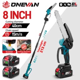 ONEVAN Brushless Electric Telescoping Pole Saw 2IN1 High Branch Chainsaw Garden Woodworking Pruner For Makita 18V Battery Pin