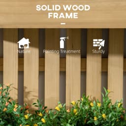 Wall-Mounted Garden Planters with Trellis and 3 Movable Planter Boxes Natural