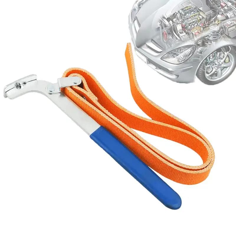 Strap Wrench Plumbing Heavy Duty Handle Strap Wrench Adjustable Belt Wrench Change Removal Tool Multi-Purpose Oil Filter Wrench