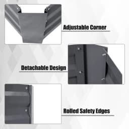 Voltsify Grey Galvanized Steel Rectangular Raised Garden Bed Planter Box, 100cm W X 60cm D X 30cm H
