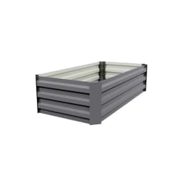 Voltsify Grey Galvanized Steel Rectangular Raised Garden Bed Planter Box, 100cm W X 60cm D X 30cm H