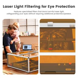 Smart Desktop Class 1 Industry Engraving Machine Touch Screen 20W AlgoLaser Alpha MK2 Laser Cutter For Wood Acrylic ABS MDF