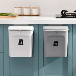 【Lifeideas】Door Hanging Trash Can Kitchen Bathroom Toilet Waste Storage with Inner Barrel Wall Mounted Garbage Rubbish Bin