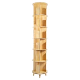 6-Tier 360° Rotating Bookshelf Pine Wood Storage Organizer for Kids Books Toys Home Decor