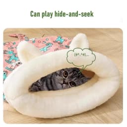 Cat Sleeping Bag Bed With Tail Comfortable Pet Snuggle Sack Thickened Winter Warm Cozy Calming Cat Bed Pet Supplies