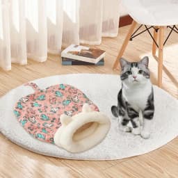 Cat Sleeping Bag Bed With Tail Comfortable Pet Snuggle Sack Thickened Winter Warm Cozy Calming Cat Bed Pet Supplies