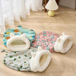 Cat Sleeping Bag Bed With Tail Comfortable Pet Snuggle Sack Thickened Winter Warm Cozy Calming Cat Bed Pet Supplies