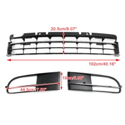 Artudatech Front Bumper Lower Grille + Fog Light Grill Fit for VW Beetle 2012-2016 W/ Chrome