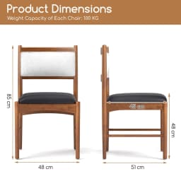 GOFLAME Wooden Dining Chair with Rubber Wood Frame Set of 2