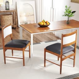 GOFLAME Wooden Dining Chair with Rubber Wood Frame Set of 2