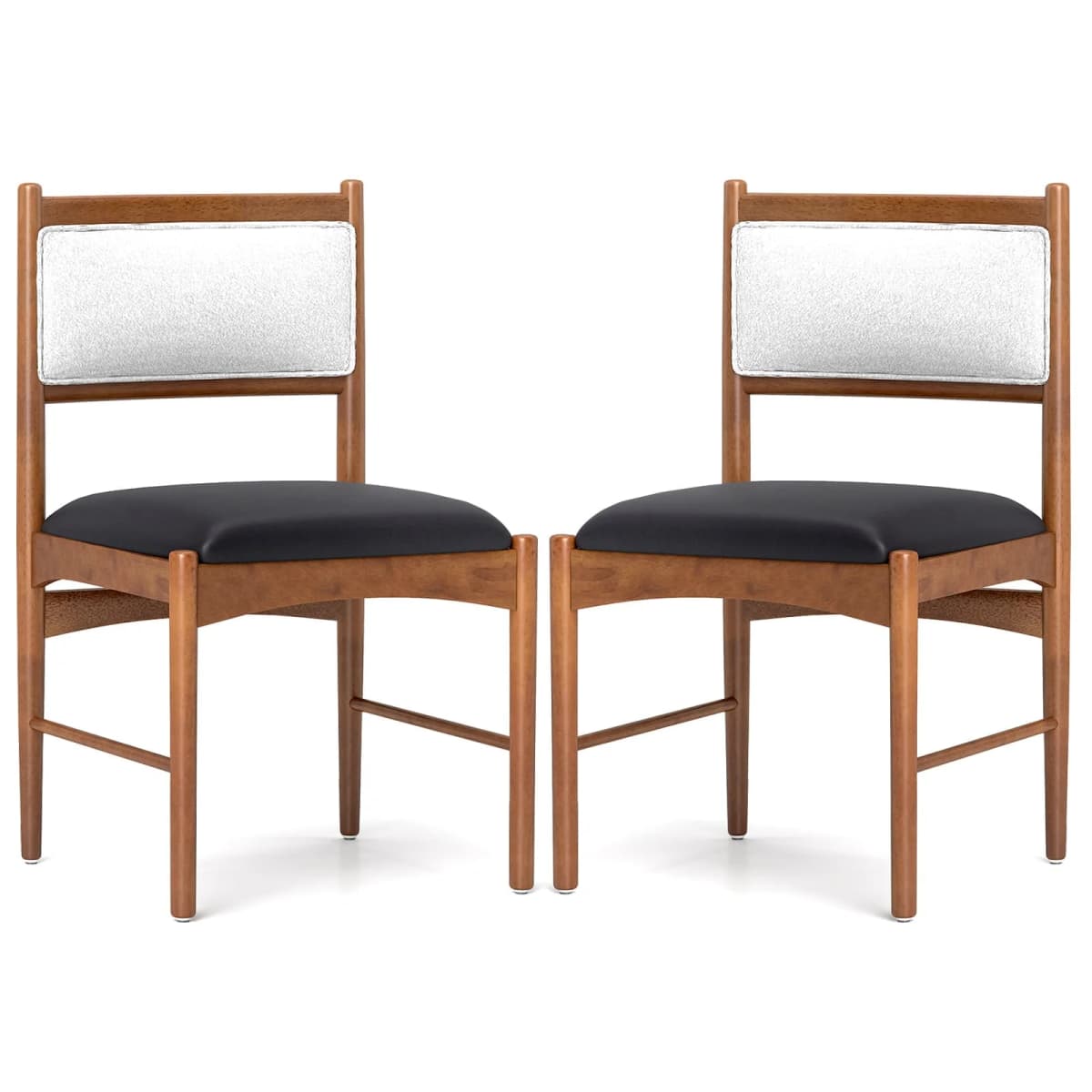 GOFLAME Wooden Dining Chair with Rubber Wood Frame Set of 2