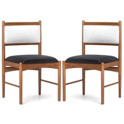 GOFLAME Wooden Dining Chair with Rubber Wood Frame Set of 2