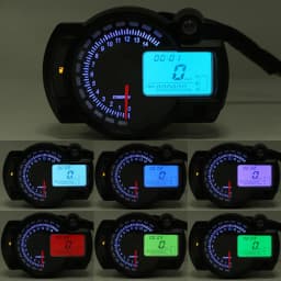 15000rpm Motorcycle Instrument Speedometer Odometer Tachometer Trip Meter LCD Digital Gauge 12V Universal
