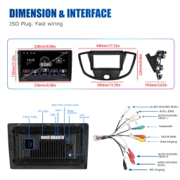 ESSGOO 9" Android 13 For Ford Transit Custom 2012-2021 Car Stereo Radio Carplay Android Auto GPS NAVI WIFI BT FM RDS USB Type-C