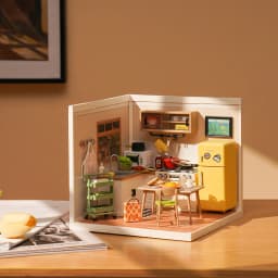 Robotime Rolife 3D Puzzle Happy Meals Kitchen Model Super Store Series DIY Miniature Plastic Building House Kit
