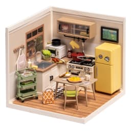 Robotime Rolife 3D Puzzle Happy Meals Kitchen Model Super Store Series DIY Miniature Plastic Building House Kit