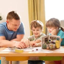 Robotime Rolife 3D Puzzle Happy Meals Kitchen Model Super Store Series DIY Miniature Plastic Building House Kit