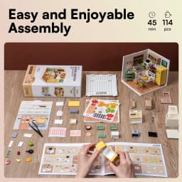Robotime Rolife 3D Puzzle Happy Meals Kitchen Model Super Store Series DIY Miniature Plastic Building House Kit