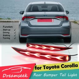 For Toyota Corolla Sedan 2019 2020 2021 LED Reflector Rear Bumper Tail Light Driving Brake Lamp with Dynamic Turn Signal YG Type