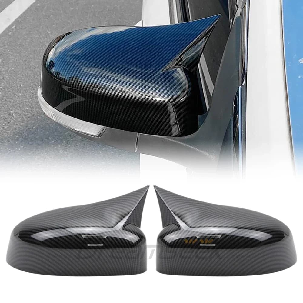 2x Rearview Side Wing Mirror Cover For Ford Focus MK3 2012 2013 2014 2015 2016 2017 2018 Carbon Fiber Style Effect Rear Cap Trim