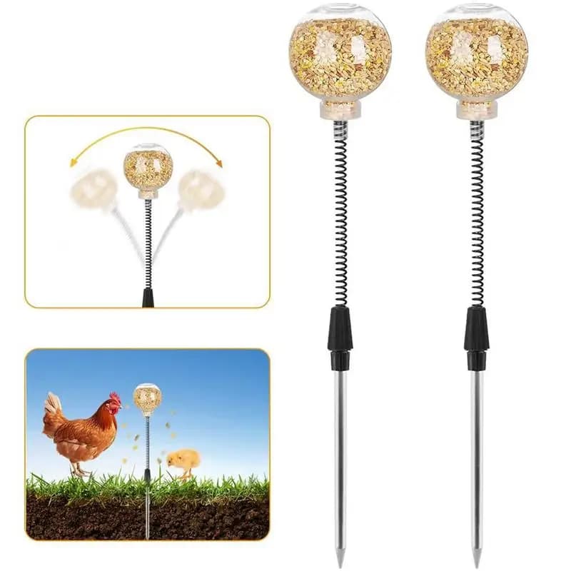 2pcs Chicken Swing Feeder Chicken Coop Pecking Toy Funny Hens Feeding Supplies Poultry Treat Dispenser for Boredom Busting