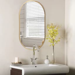 【Lifeideas】Gold 70cm Oval Bathroom Vanity Mirror Wall Mirror