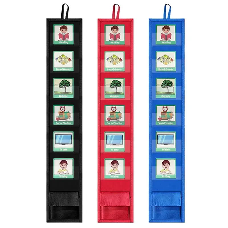 Visual Schedule Chart Mini Travel Schedule Pocket Chart Bedtime Routine Chart Visual Schedule Pocket Chart With 45 Activity card