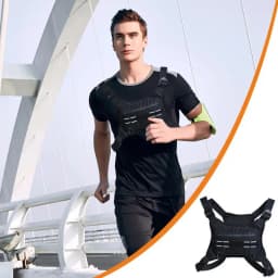 Adjustable Sport Running Chest Bag Running Vest Bag Reflective Front Chest Pack with Phone Holder Breathable Cycling Vest Bag