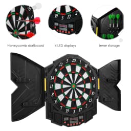 DORTALA Professional Electronic Dart Board Set Digital Dartboard w/Cabinet 4 LED Display