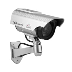 Solar Powered Dummy Fake CCTV Security Camera with Flashing LED Light for Indoor Outdoor Surveillance