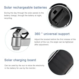 Solar Powered Dummy Fake CCTV Security Camera with Flashing LED Light for Indoor Outdoor Surveillance