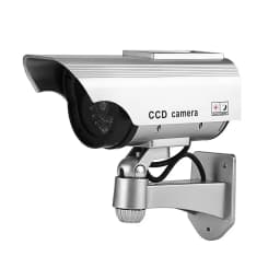 Solar Powered Dummy Fake CCTV Security Camera with Flashing LED Light for Indoor Outdoor Surveillance